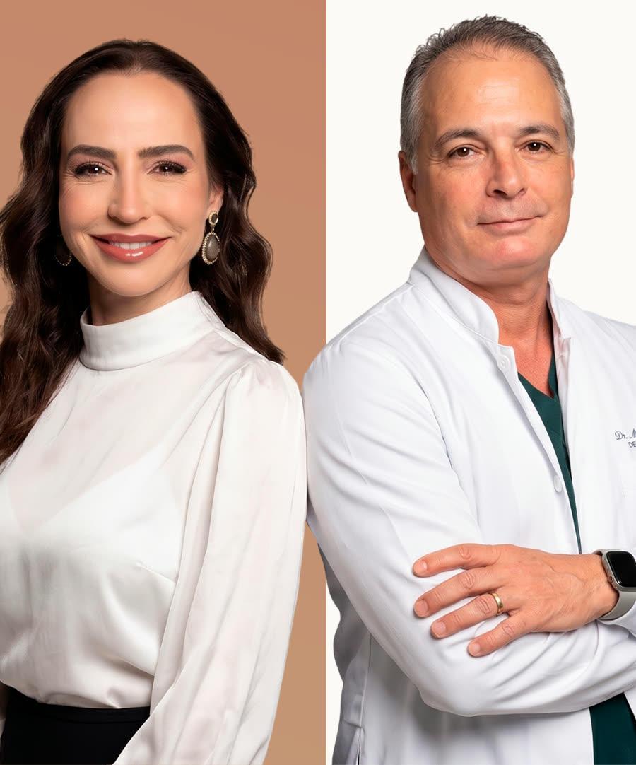 Dr. Márcio Teixeira e Christine Prato, apresentadores do podcast